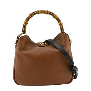 Gucci  Diana Small Leather Top Handle Tote Bag Chocolate Brown 746251